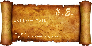 Wollner Erik névjegykártya